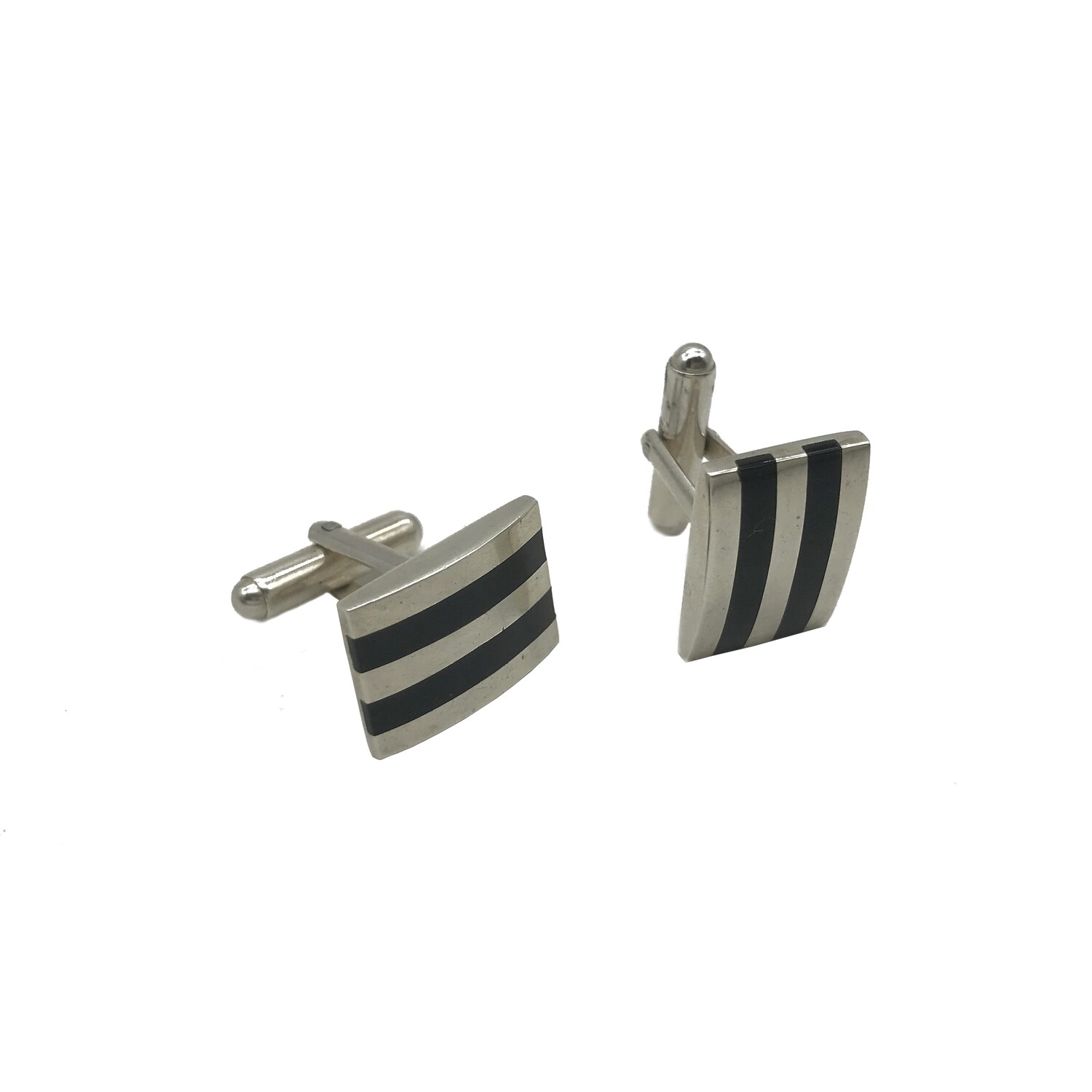 Silver and Onyx Cufflinks