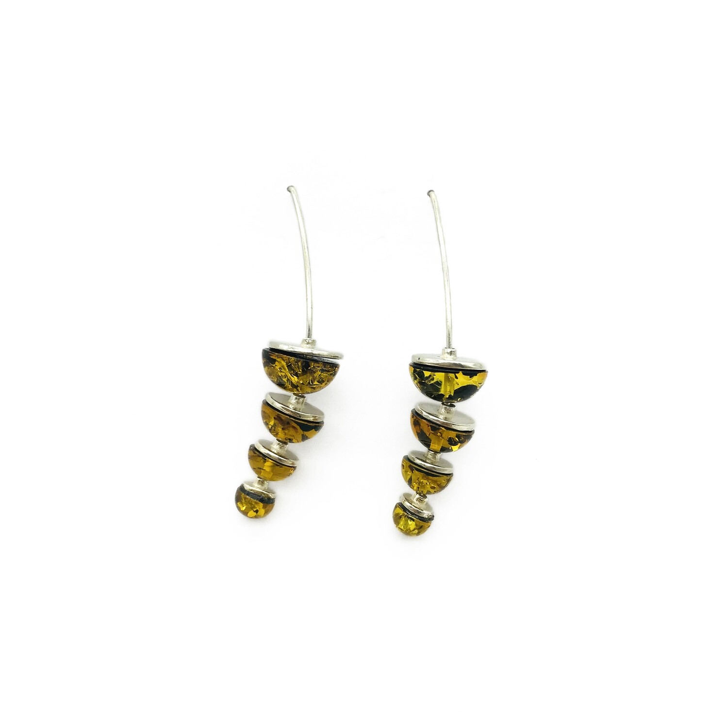 Silver and Amber Earrings