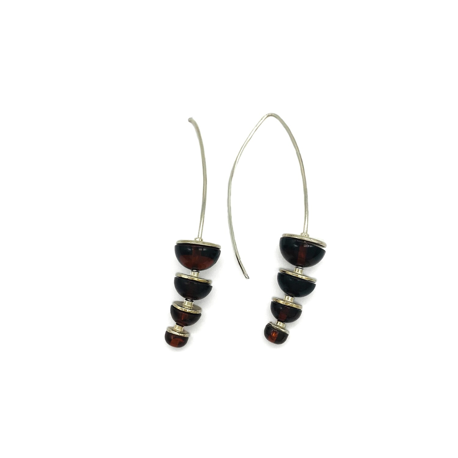Silver and Amber Earrings