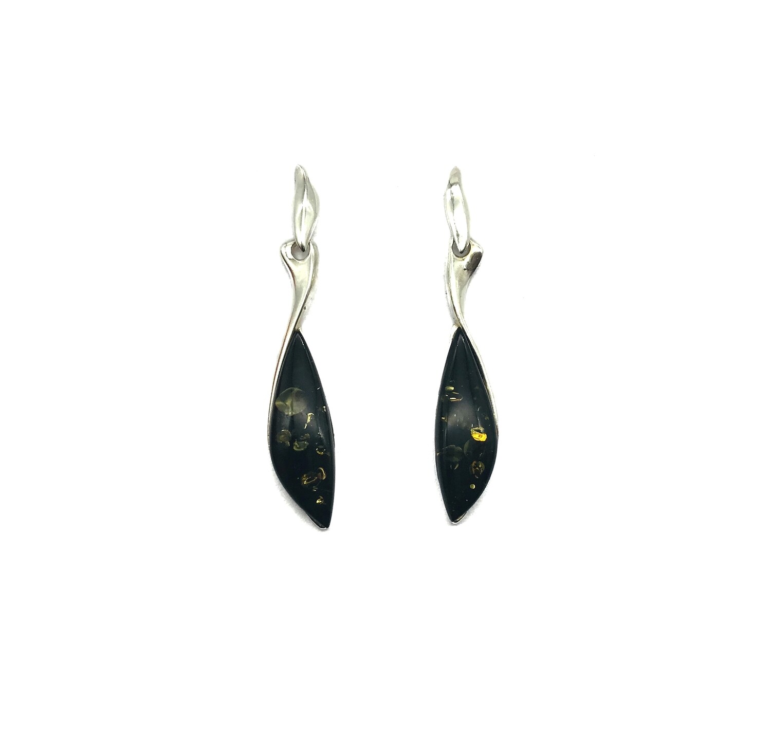 Silver and Amber Earrings
