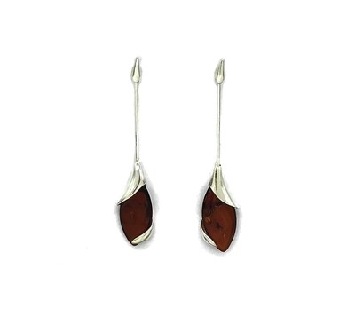 Silver and Amber Earrings