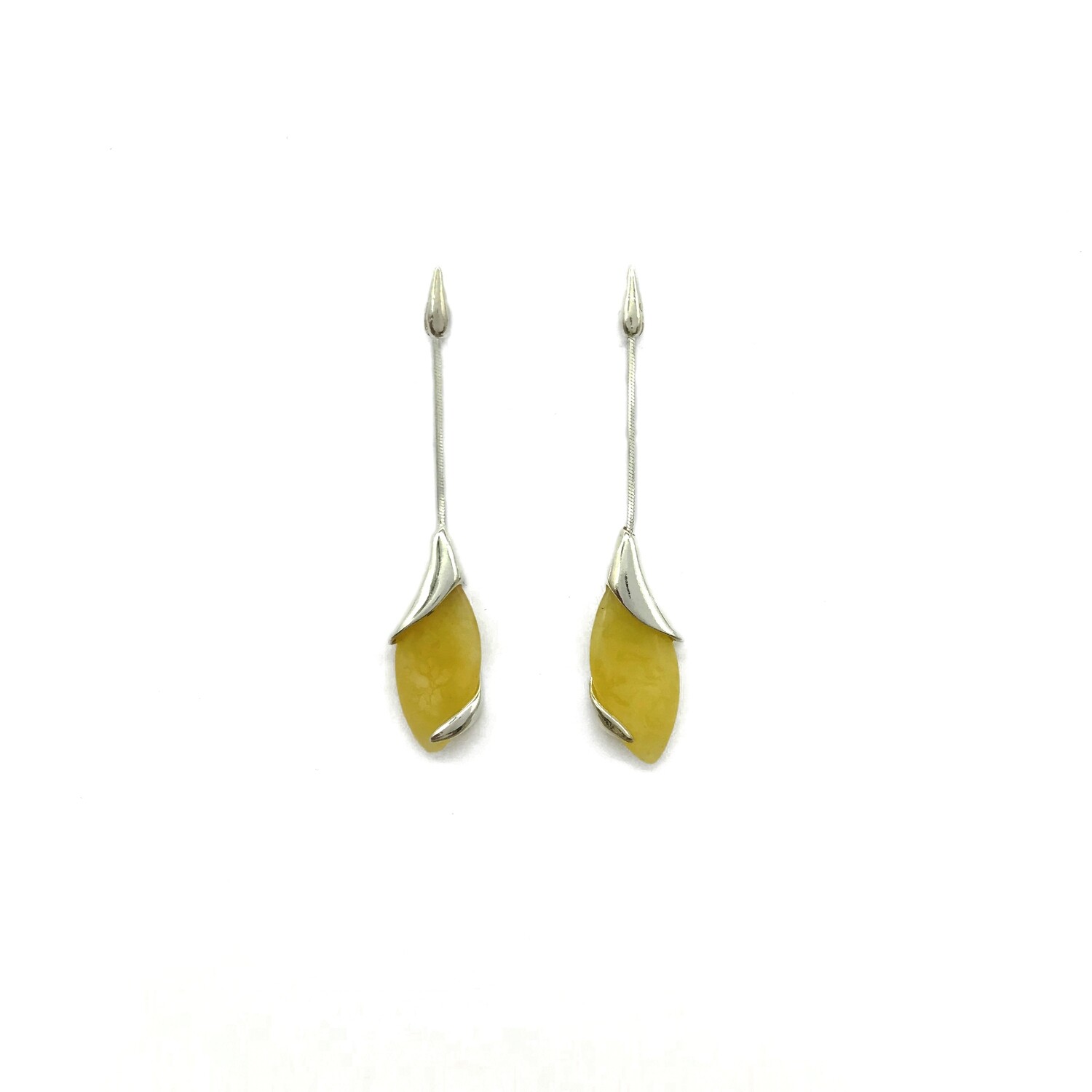 Silver and Amber Earrings
