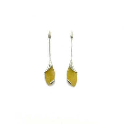 Silver and Amber Earrings