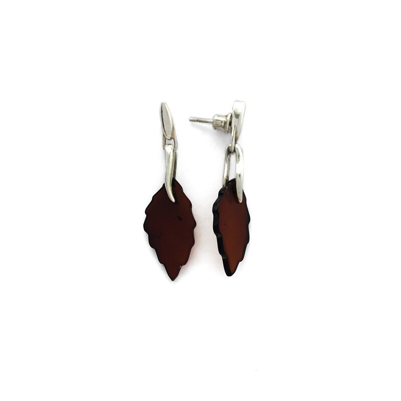 Silver and Amber Earrings