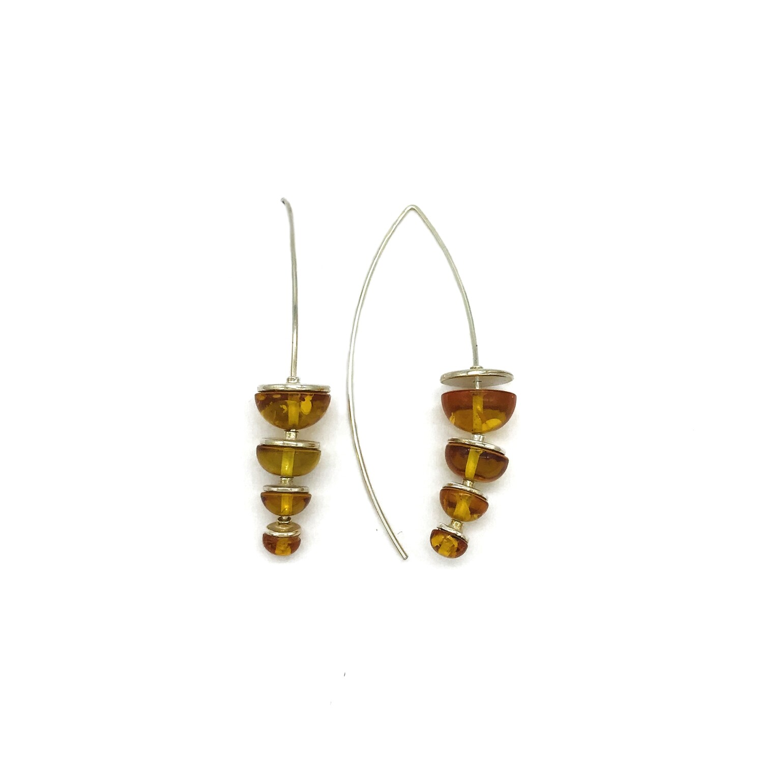 Silver and Amber Earrings