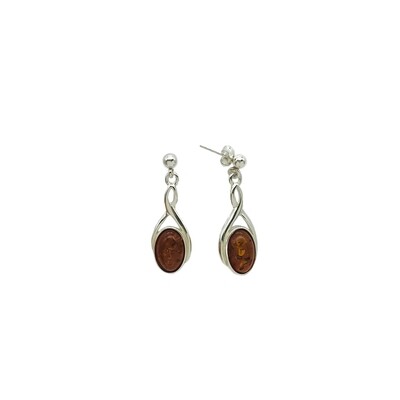 Silver and Amber Earrings