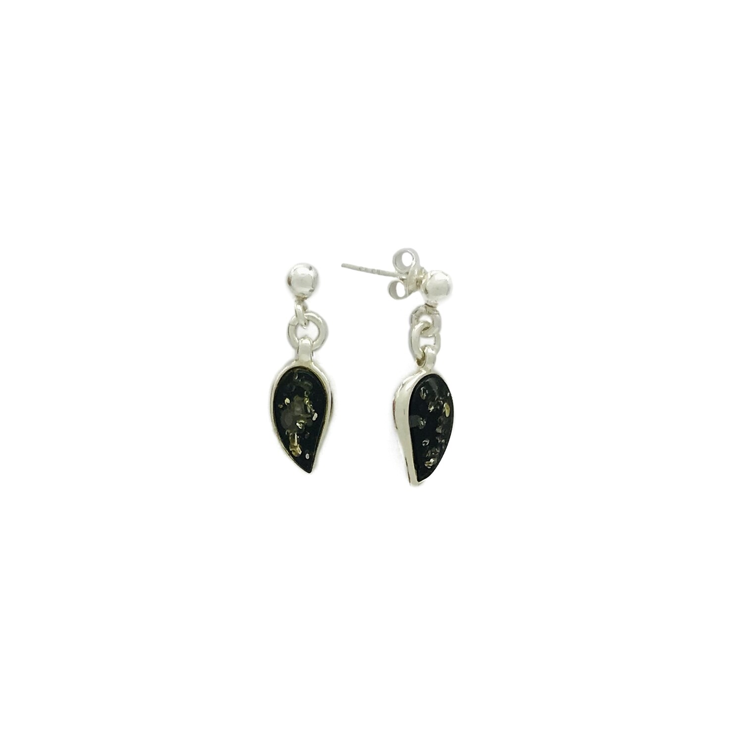 Silver and Amber Earrings