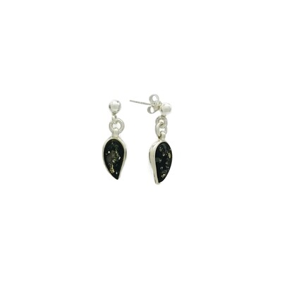 Silver and Amber Earrings