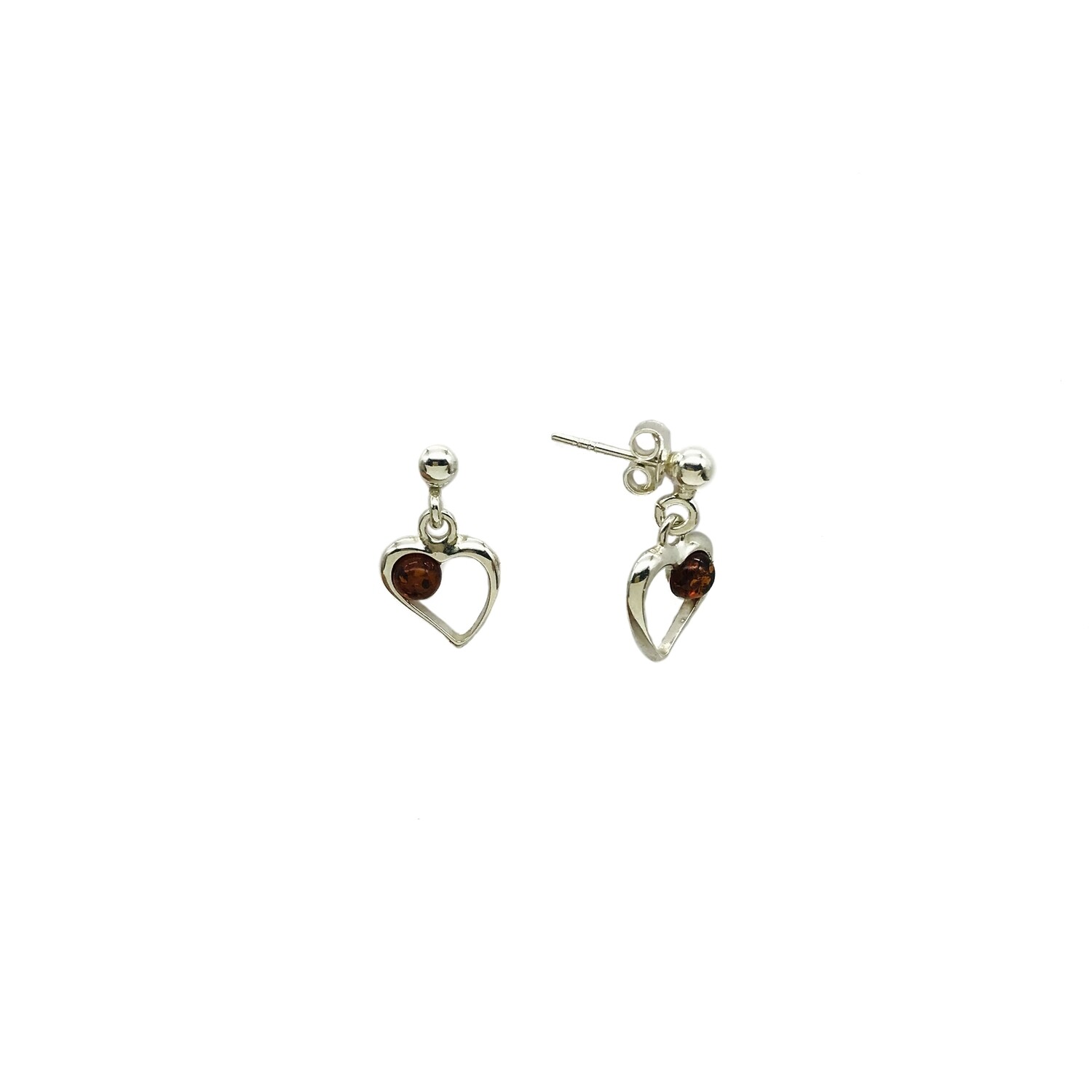 Silver and Amber Earrings