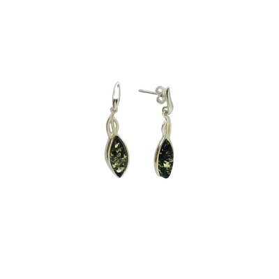 Silver and Amber Earrings