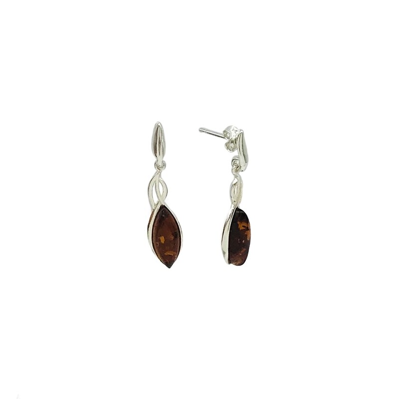 Silver and Amber Earrings