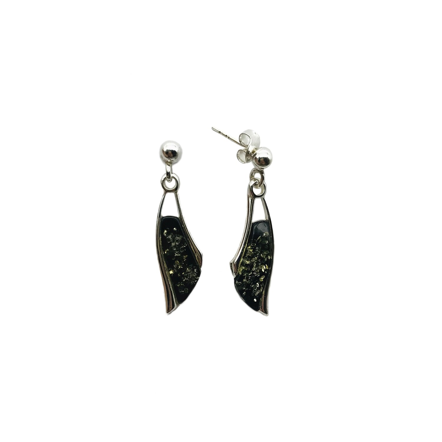Silver and Amber Earrings