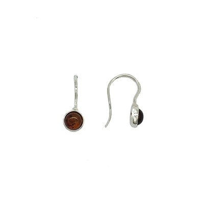 Silver and Amber Earrings