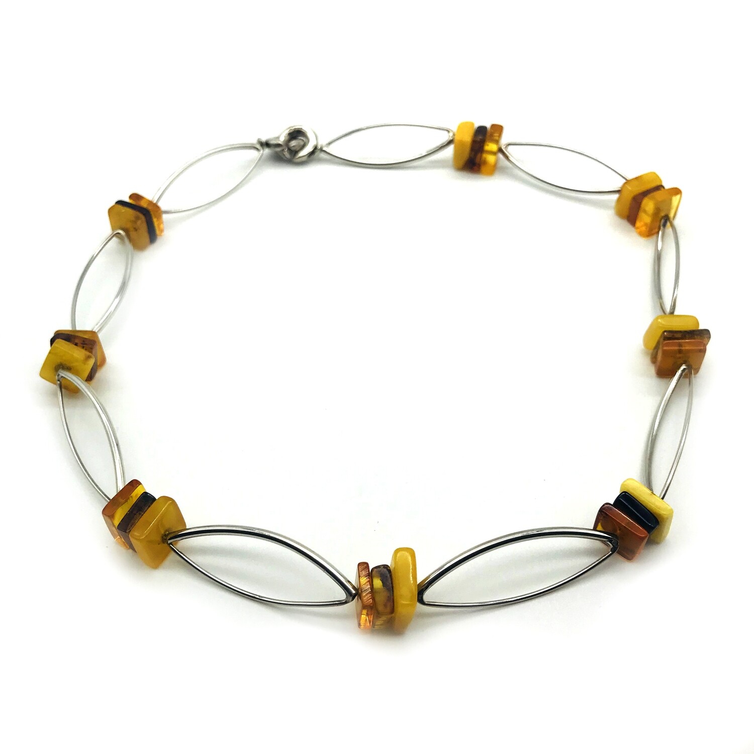 Silver and Amber Necklace