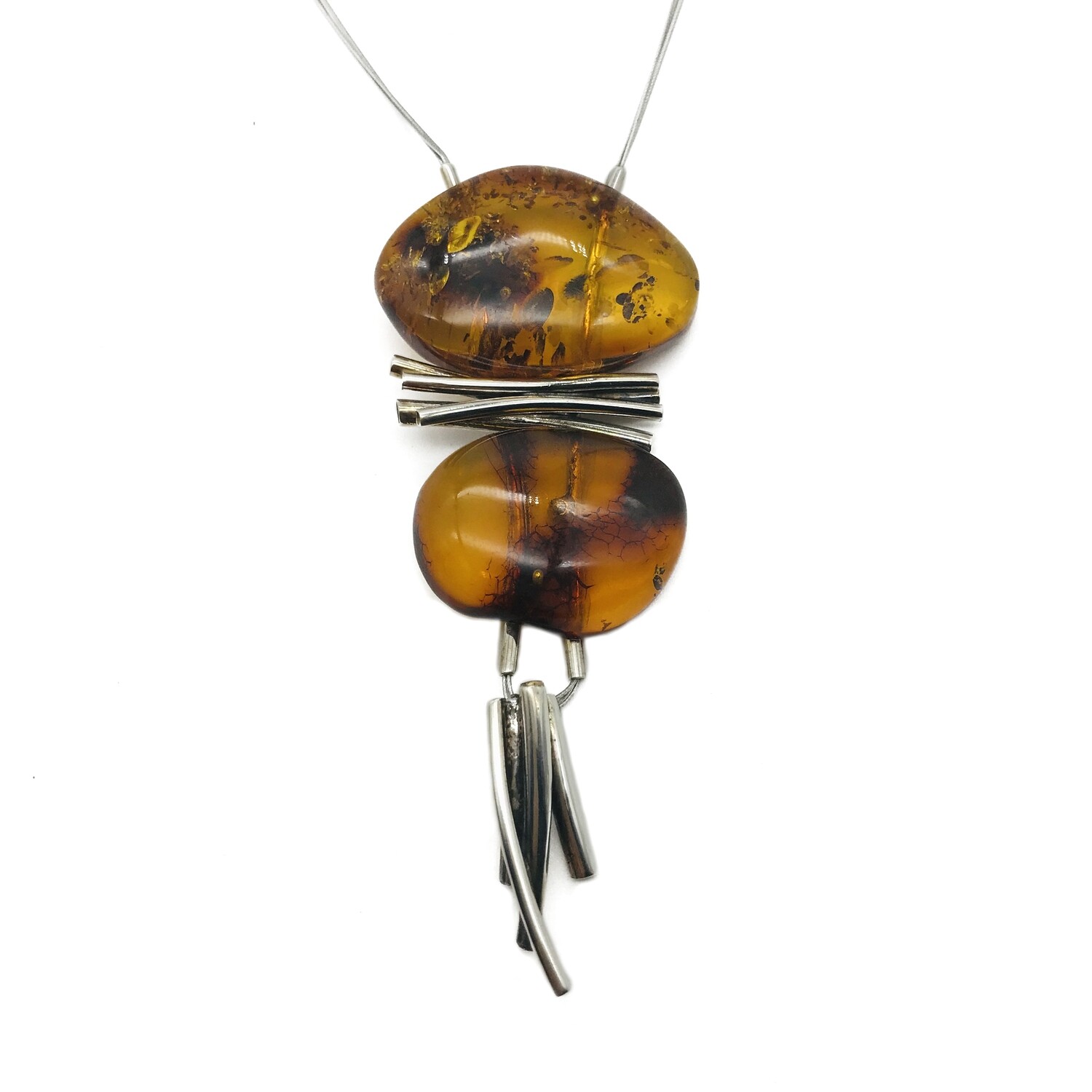 Silver and Amber Necklace