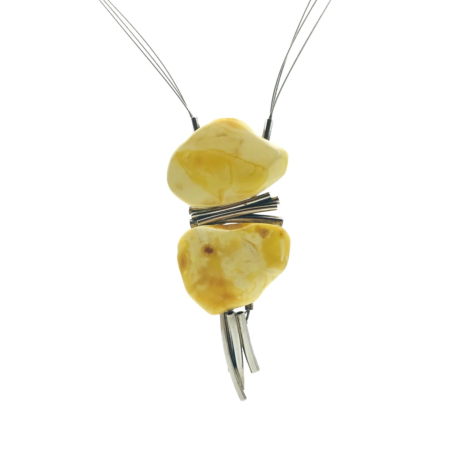 Silver and Amber Necklace
