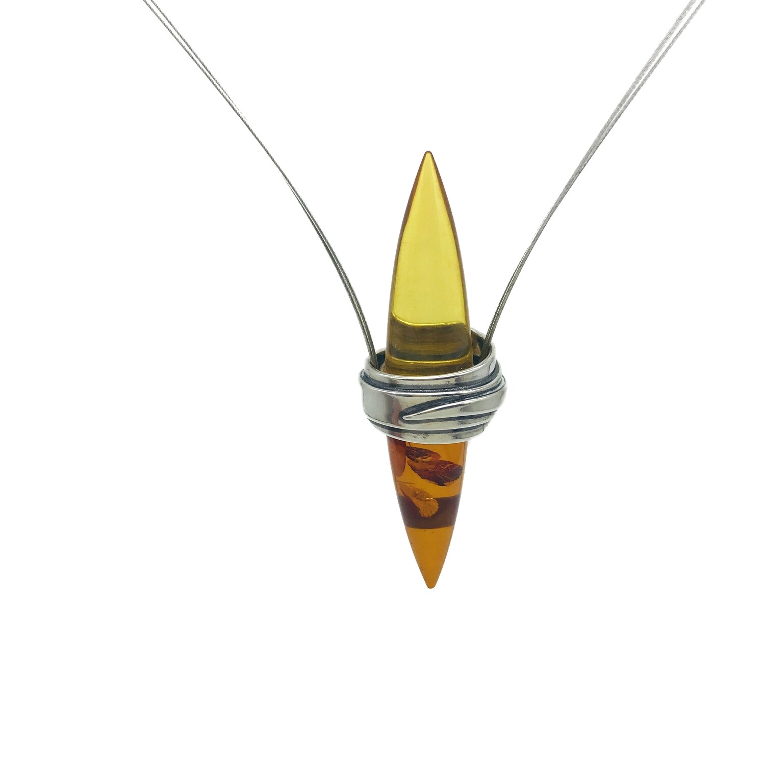 Silver and Amber Necklace