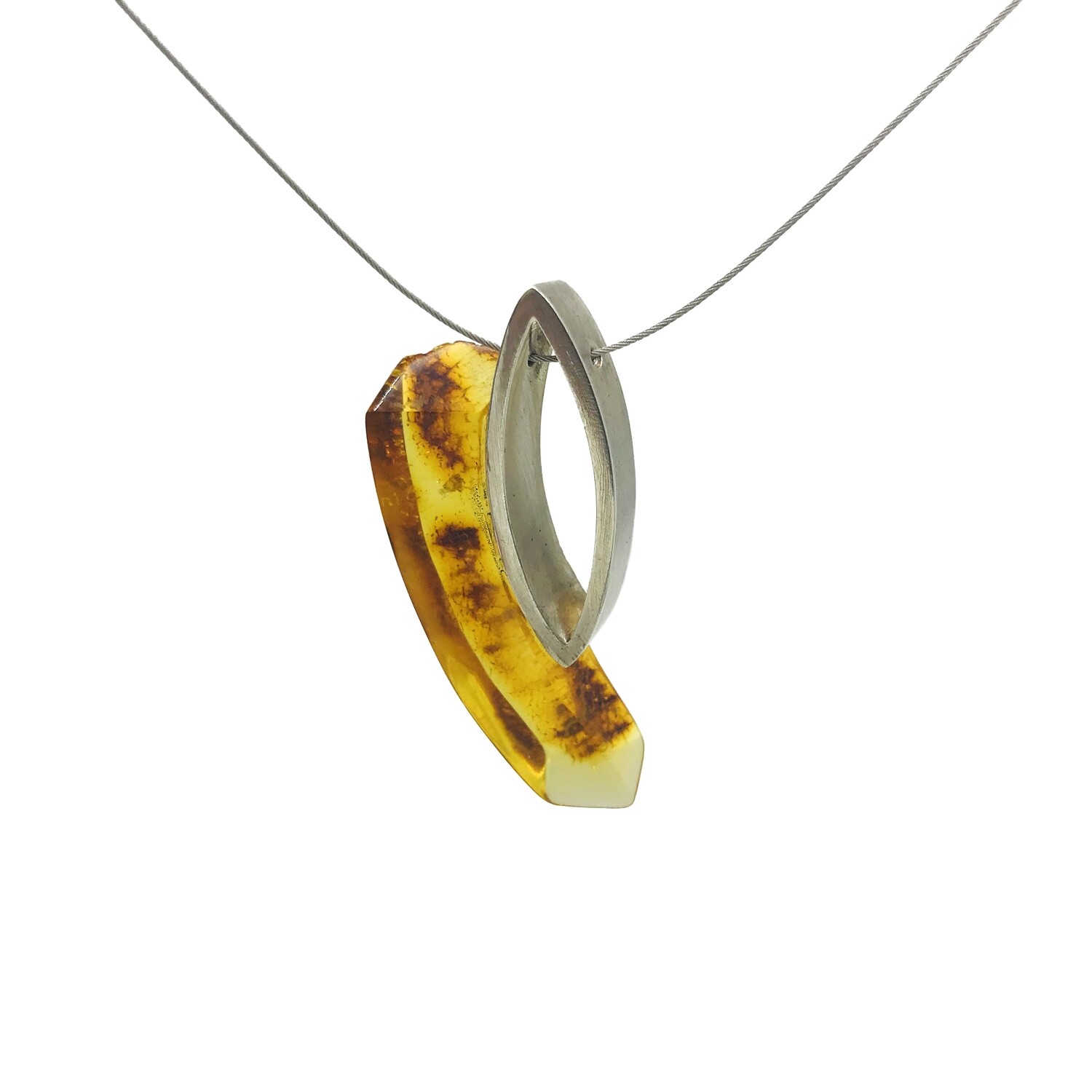 Silver and Amber Necklace