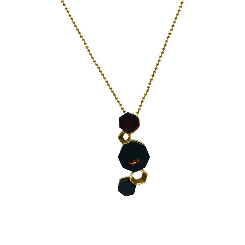 Silver and Amber Necklace
