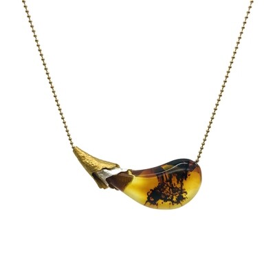Silver and Amber Necklace