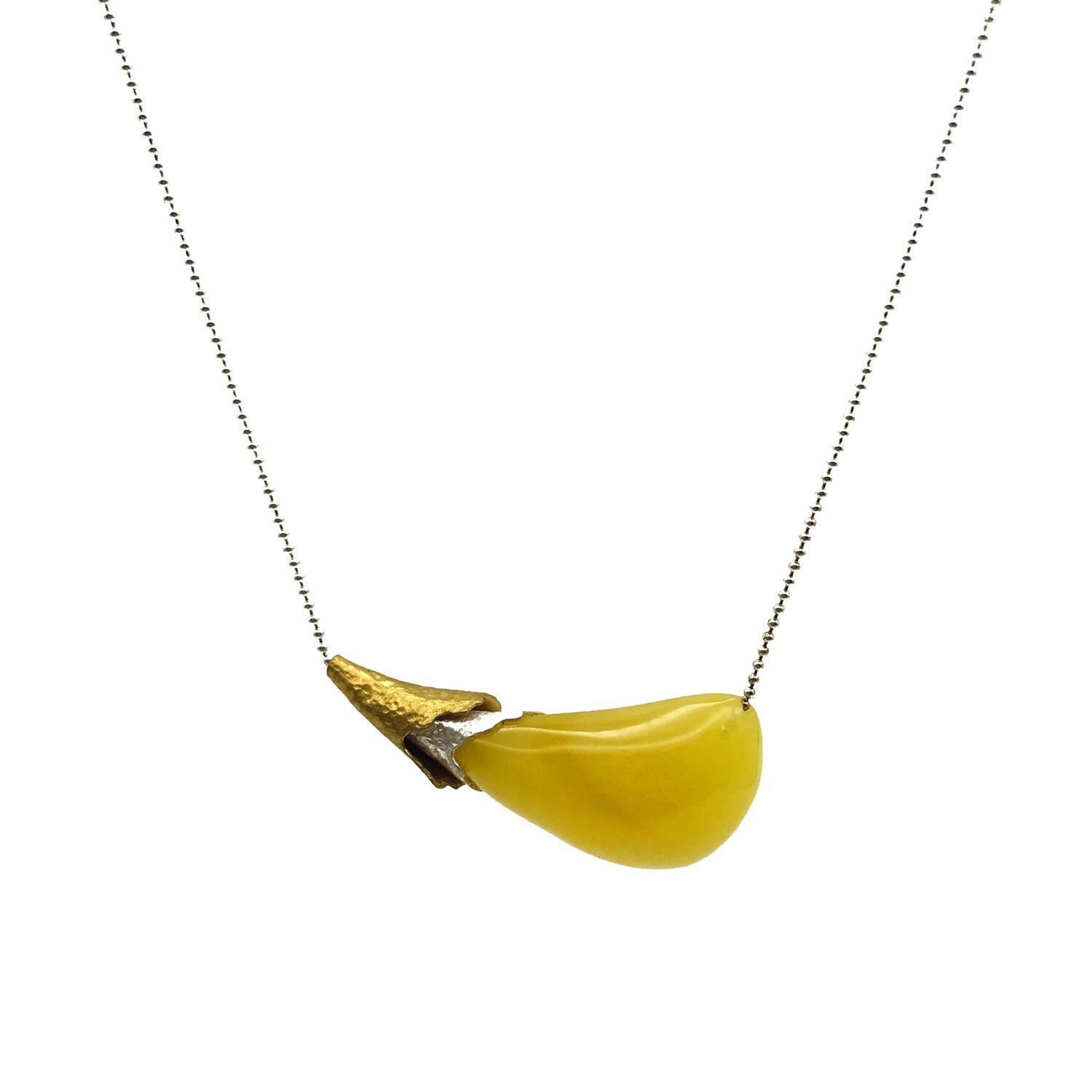 Silver and Amber Necklace