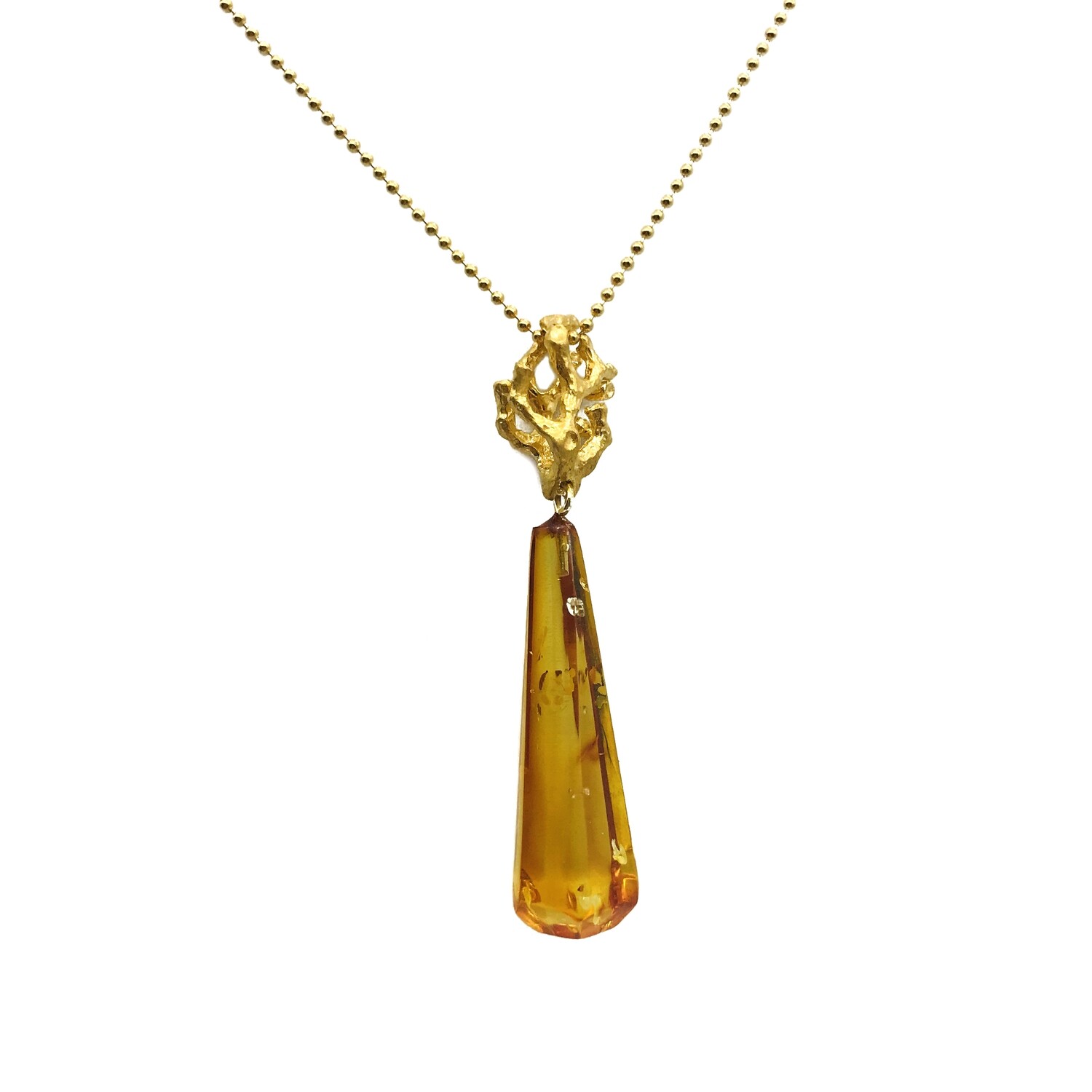 Silver and Amber Necklace