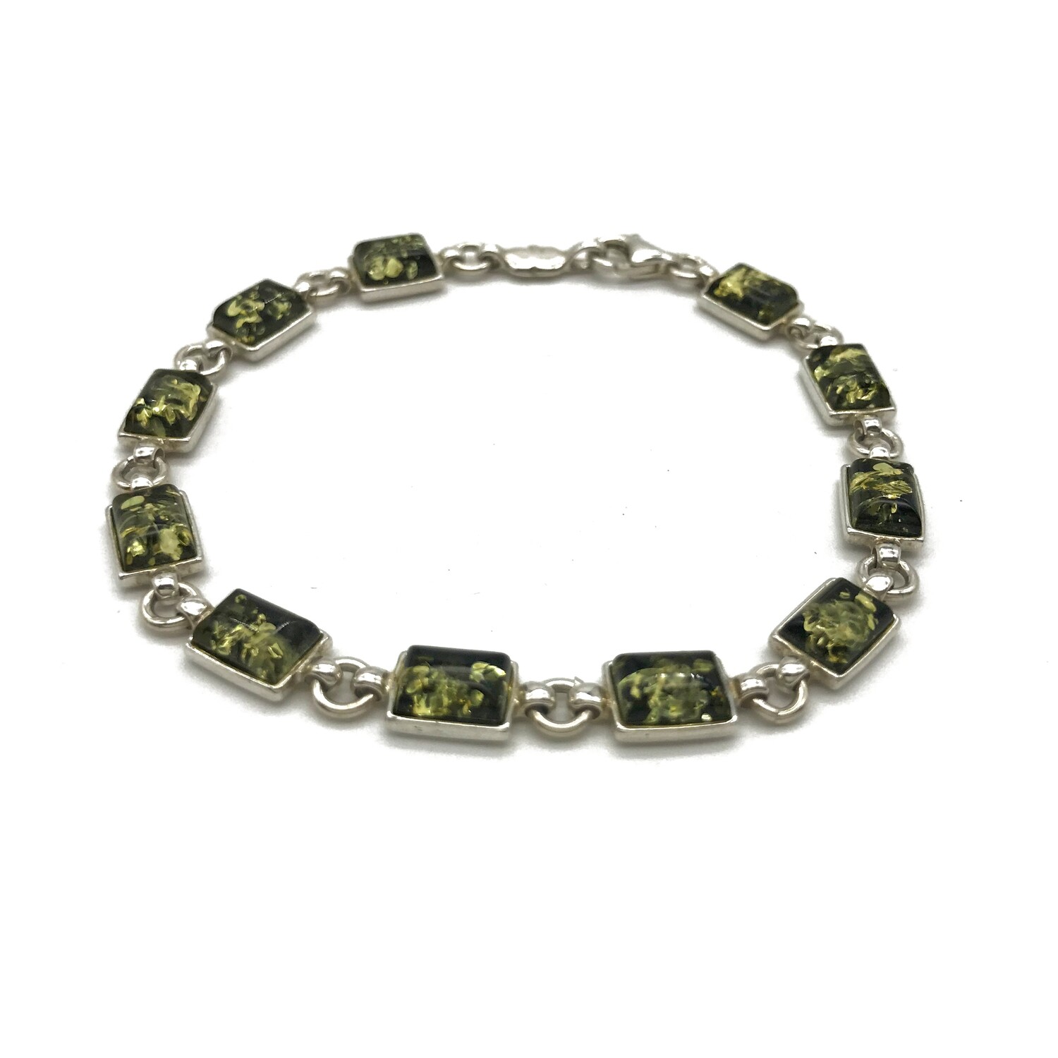 Silver and Amber Bracelet