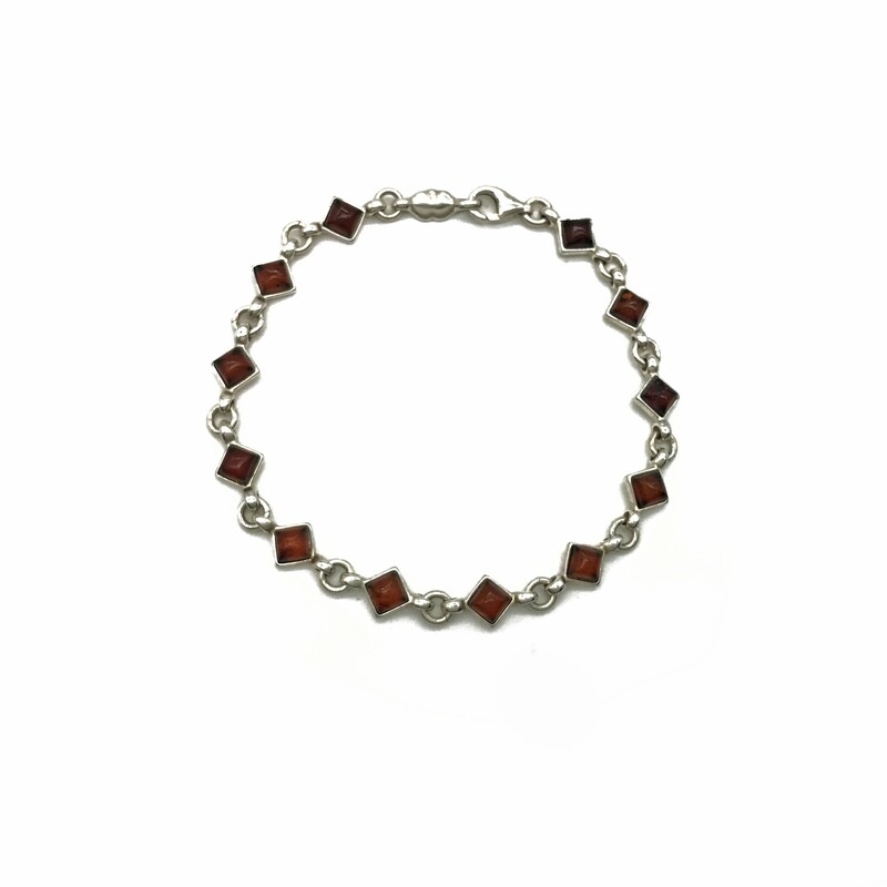 Silver and Amber Bracelet