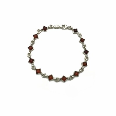 Silver and Amber Bracelet