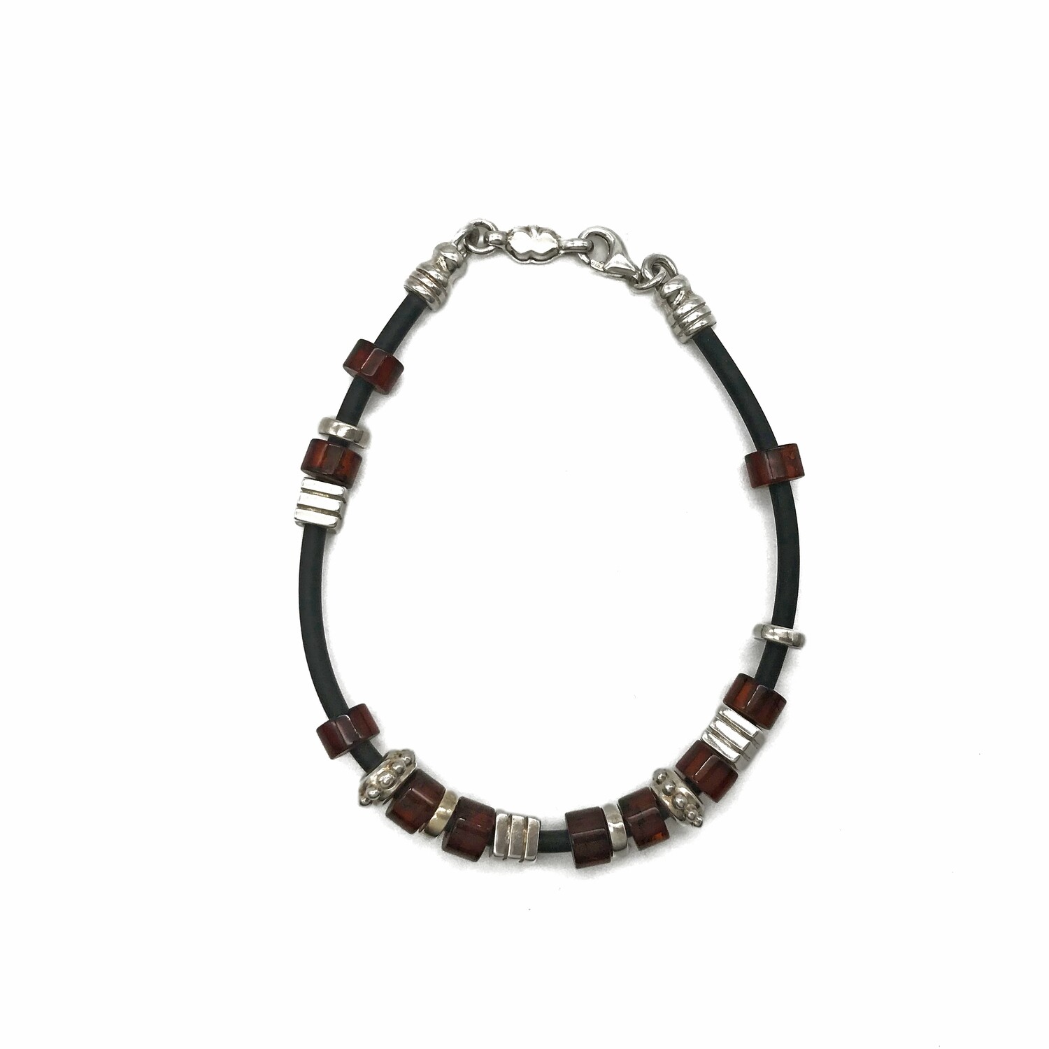 Silver and Amber Bracelet