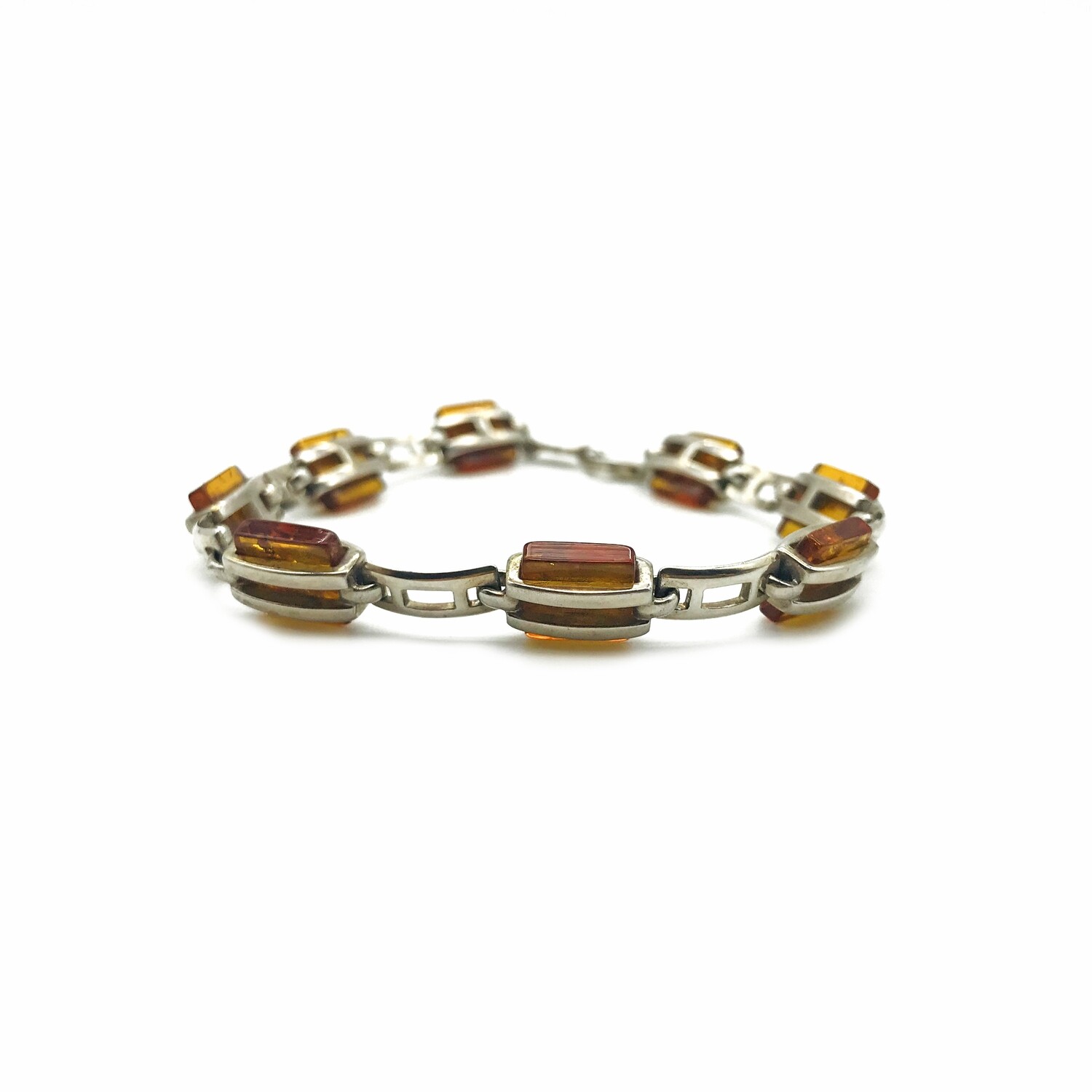 Silver and Amber Bracelet