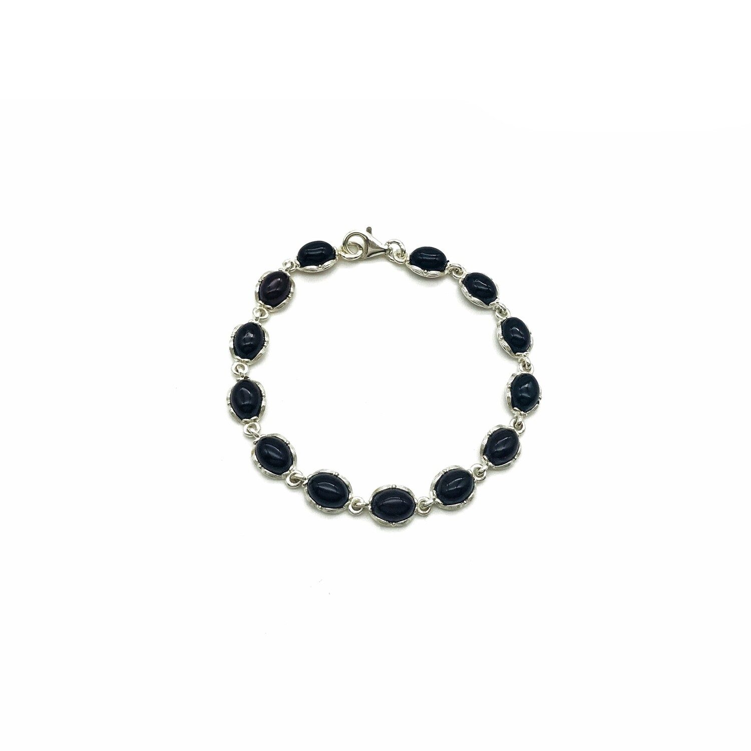 Silver and Amber Bracelet