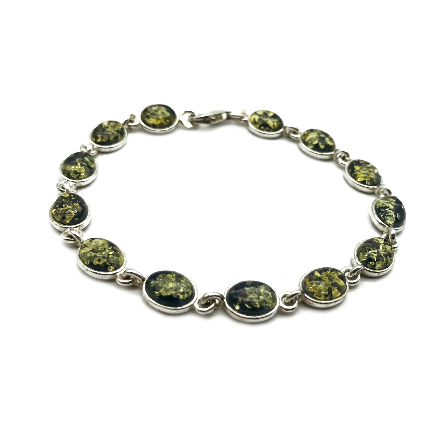 Silver and Amber Bracelet