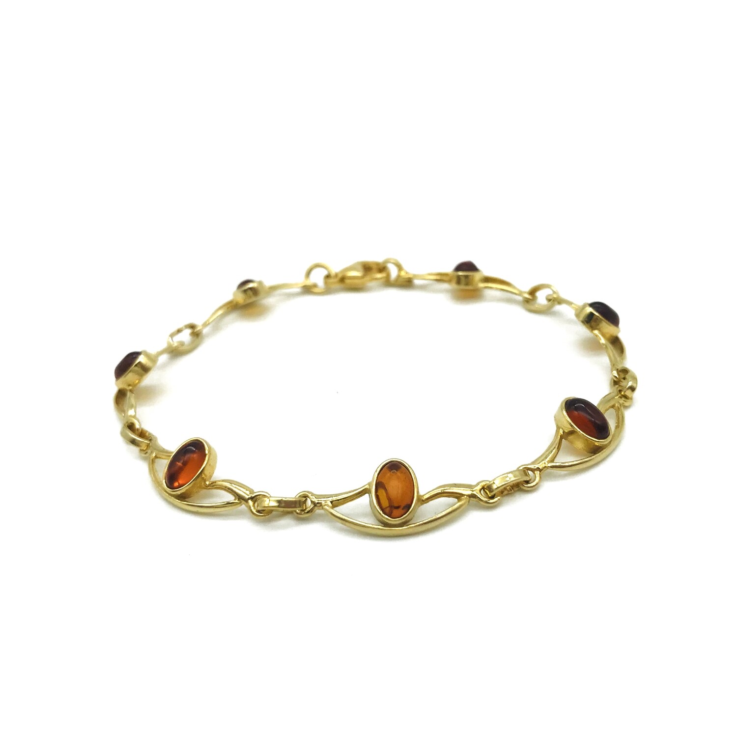 Silver and Amber Bracelet