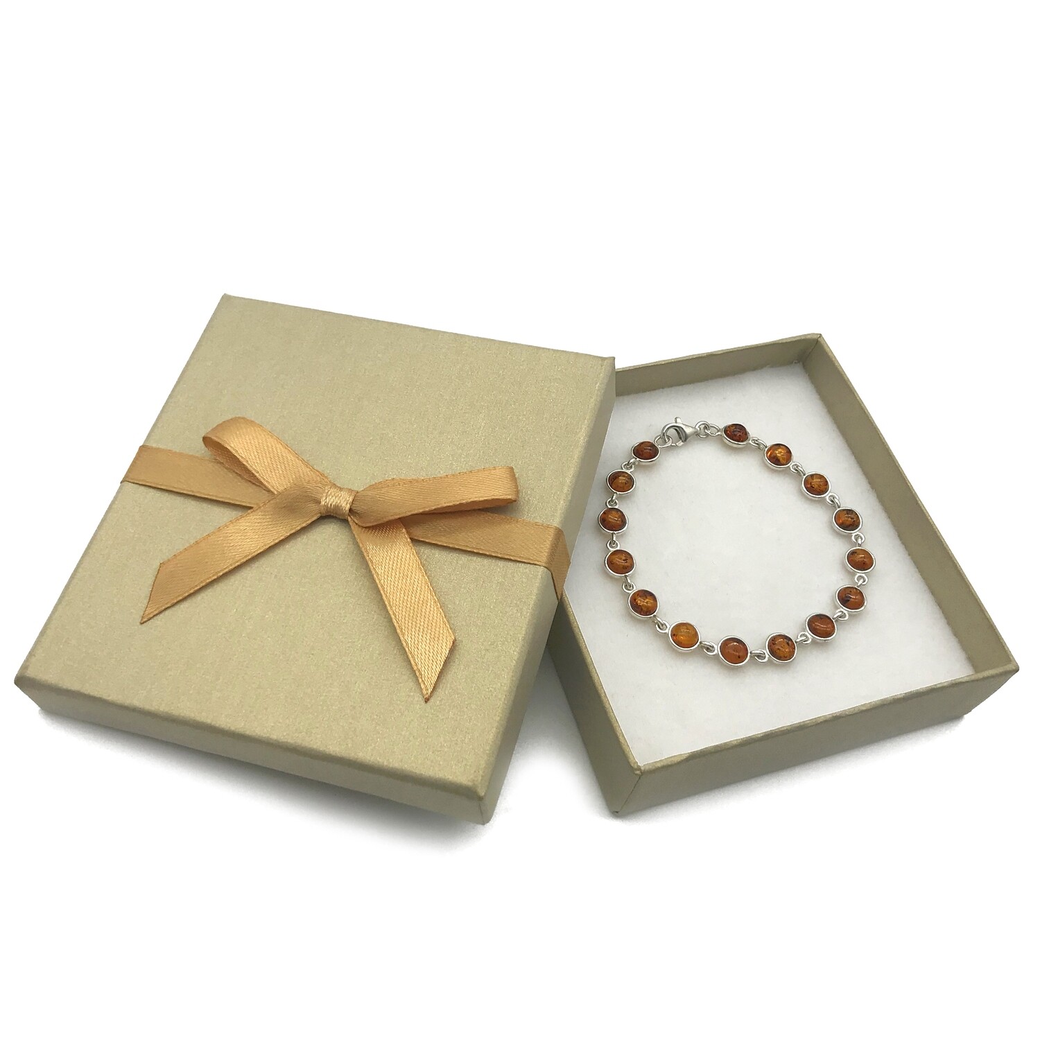 Silver and Amber Bracelet