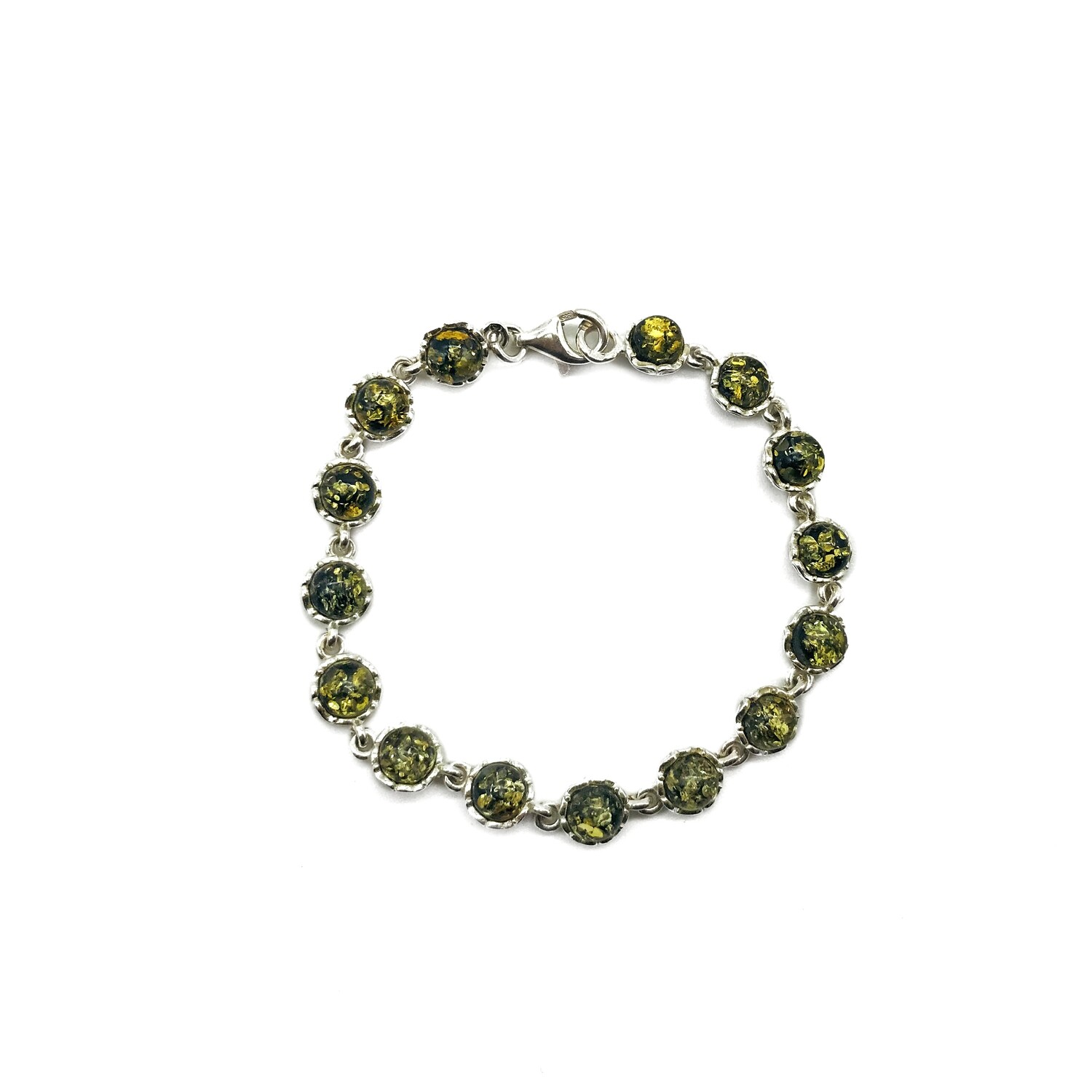 Silver and Amber Bracelet