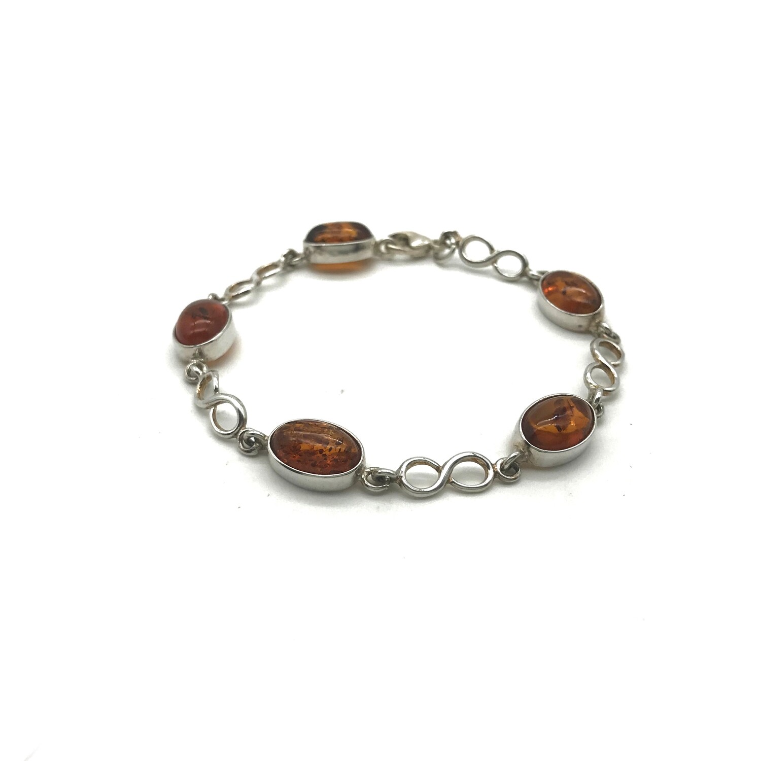 Silver and Amber Bracelet