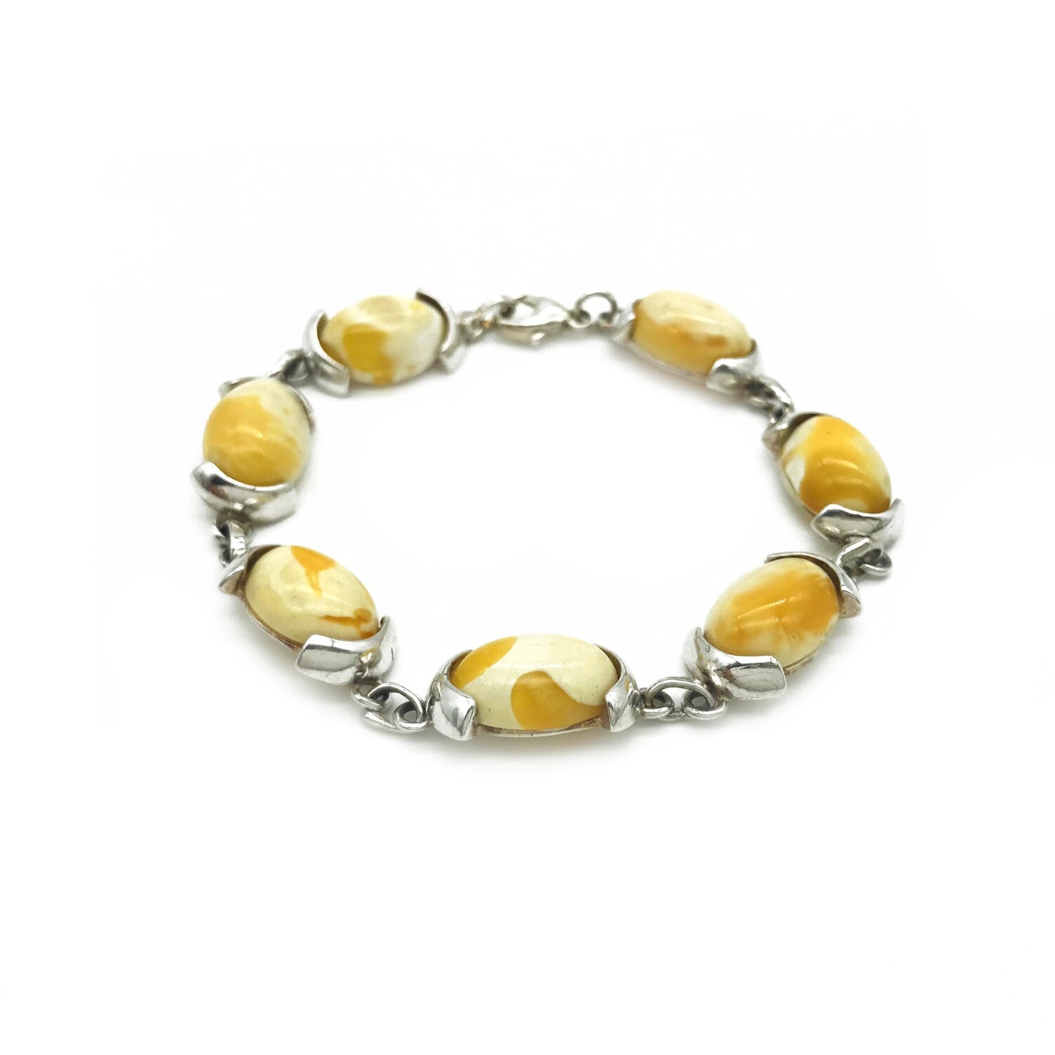 Silver and Amber Bracelet