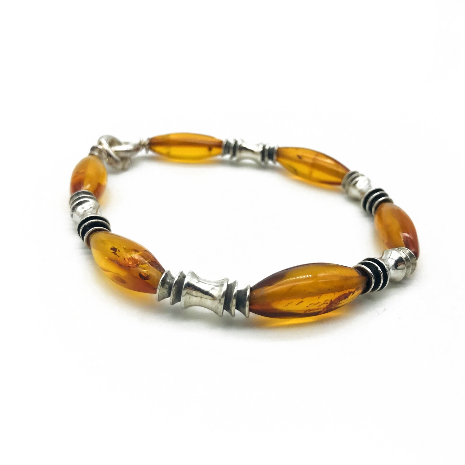 Silver and Amber Bracelet