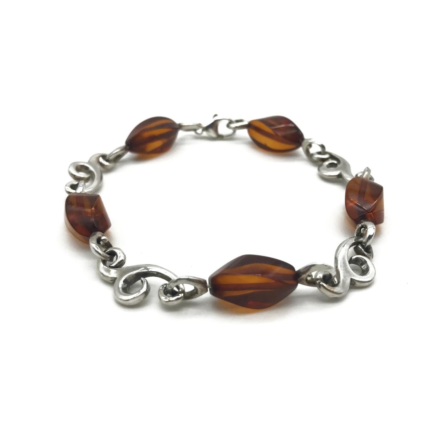 Silver and Amber Bracelet