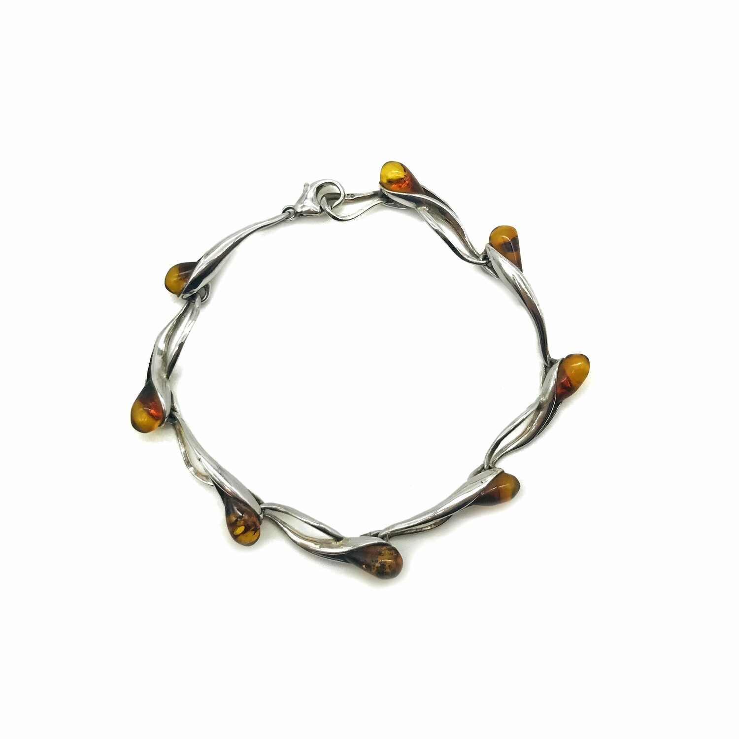 Silver and Amber Bracelet