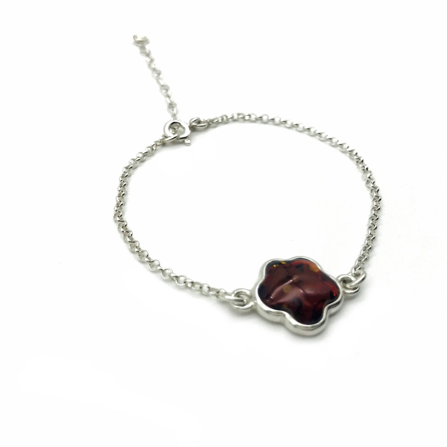Silver and Amber Bracelet