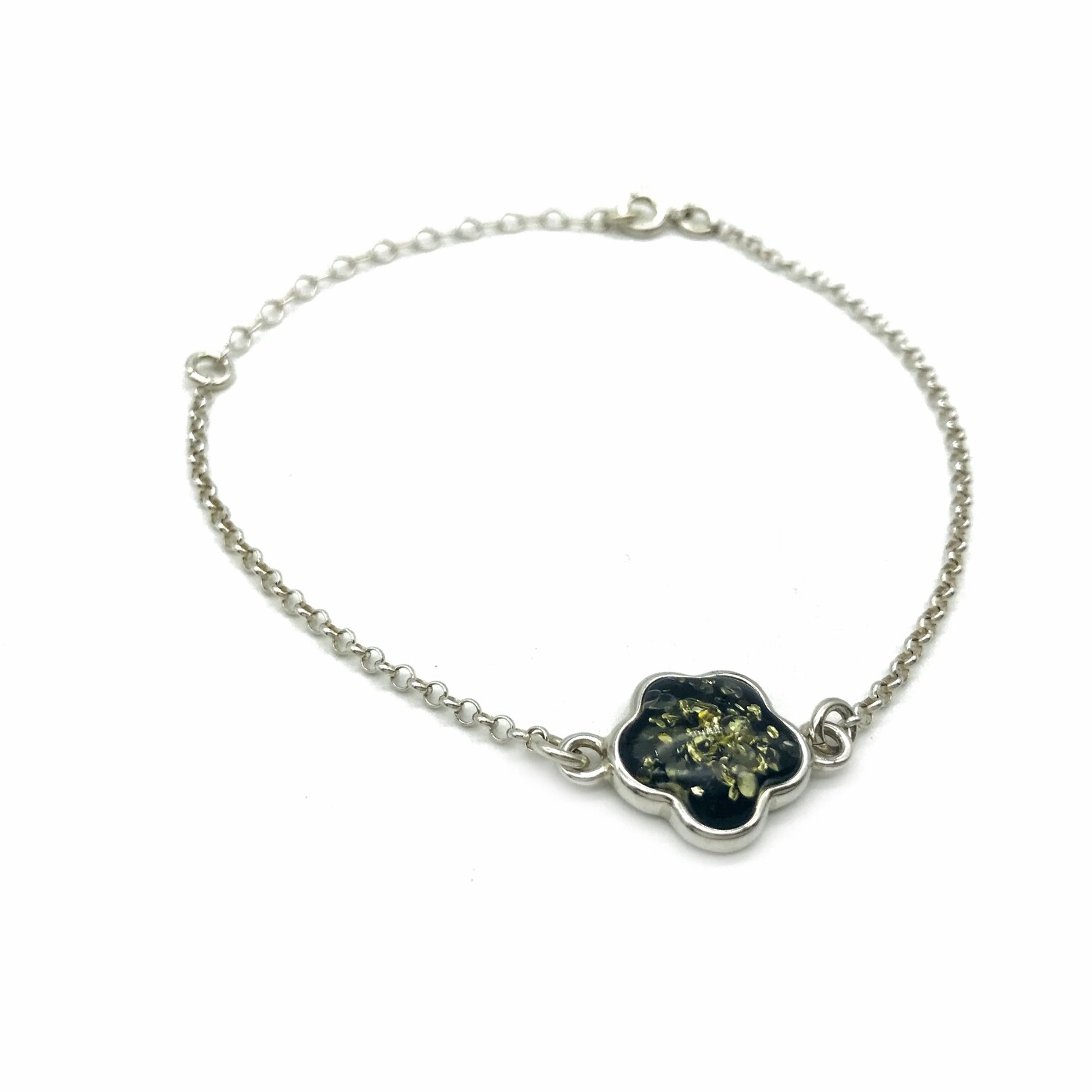 Silver and Amber Bracelet