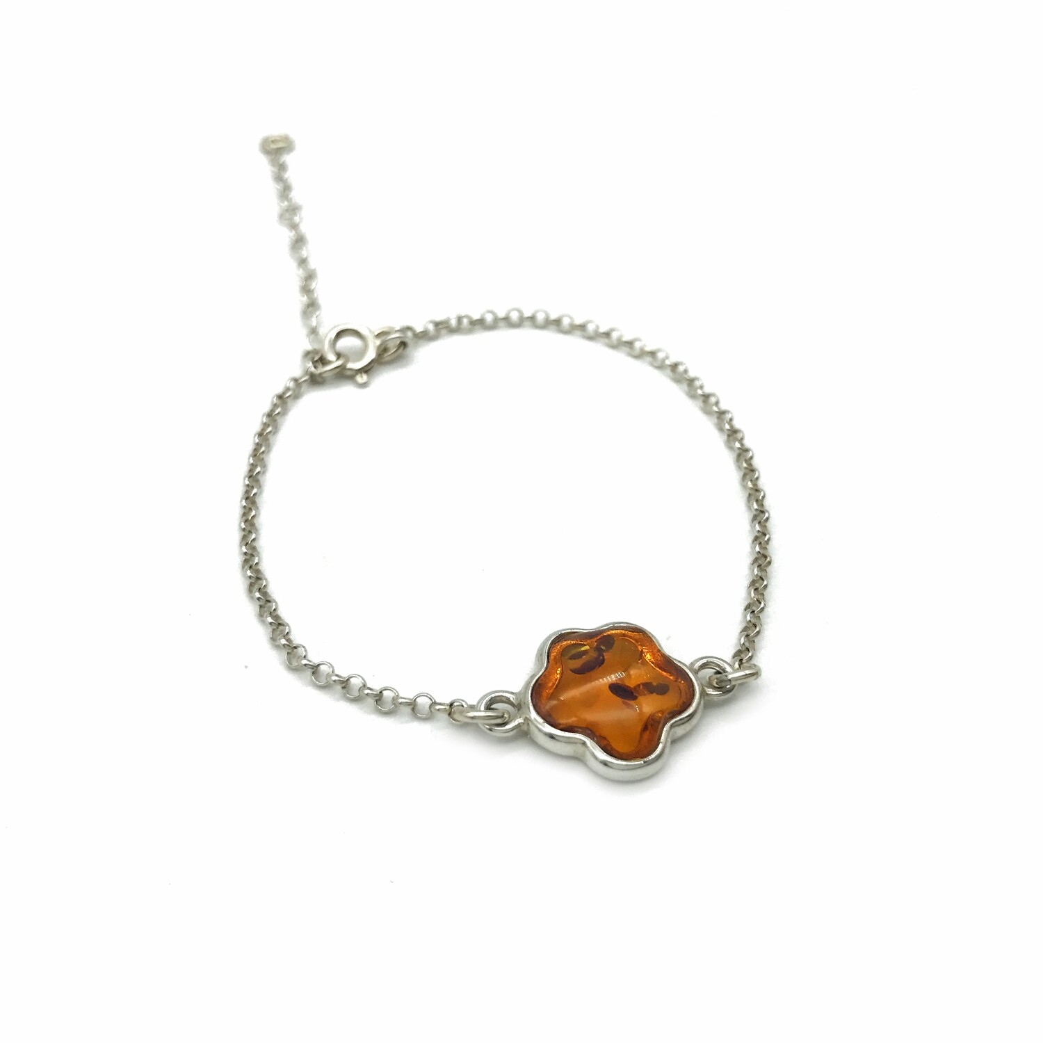 Silver and Amber Bracelet