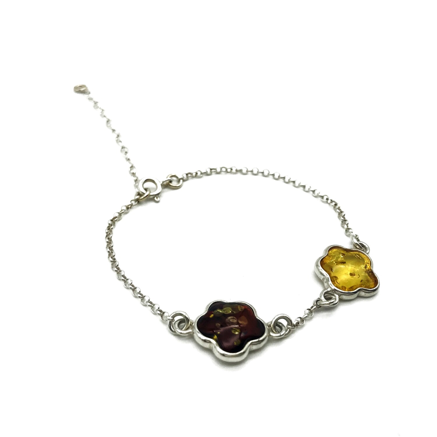 Silver and Amber Bracelet