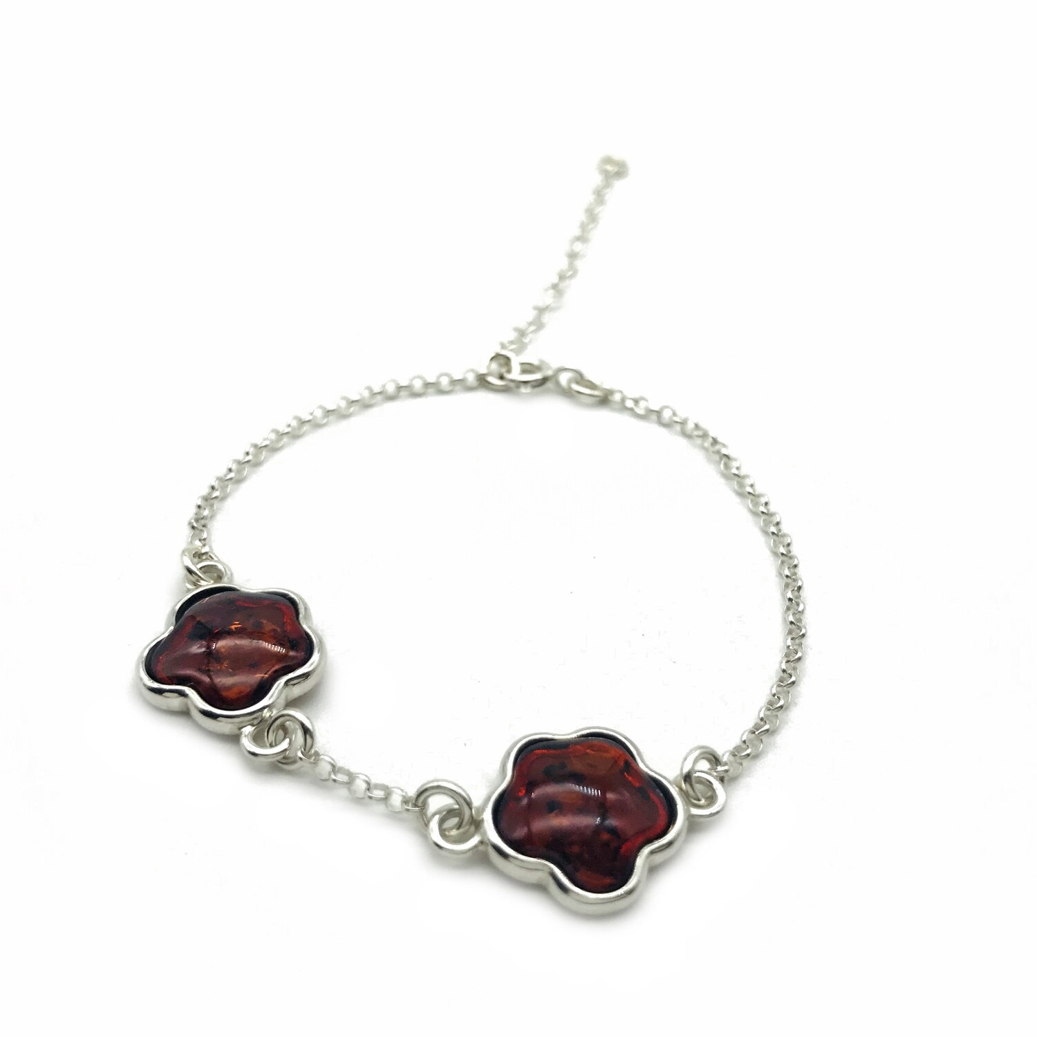 Silver and Amber Bracelet