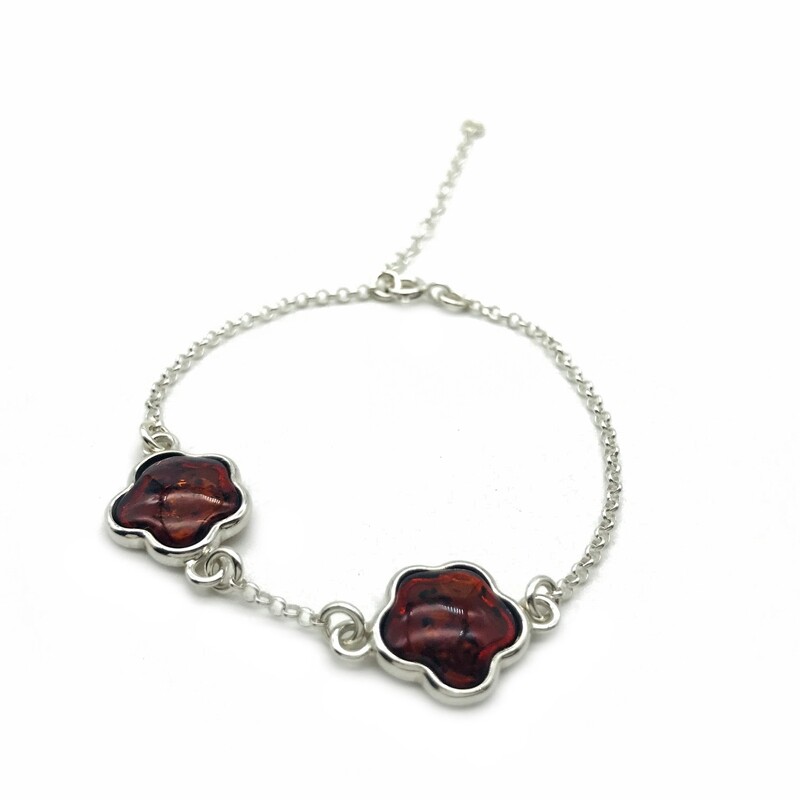 Silver and Amber Bracelet