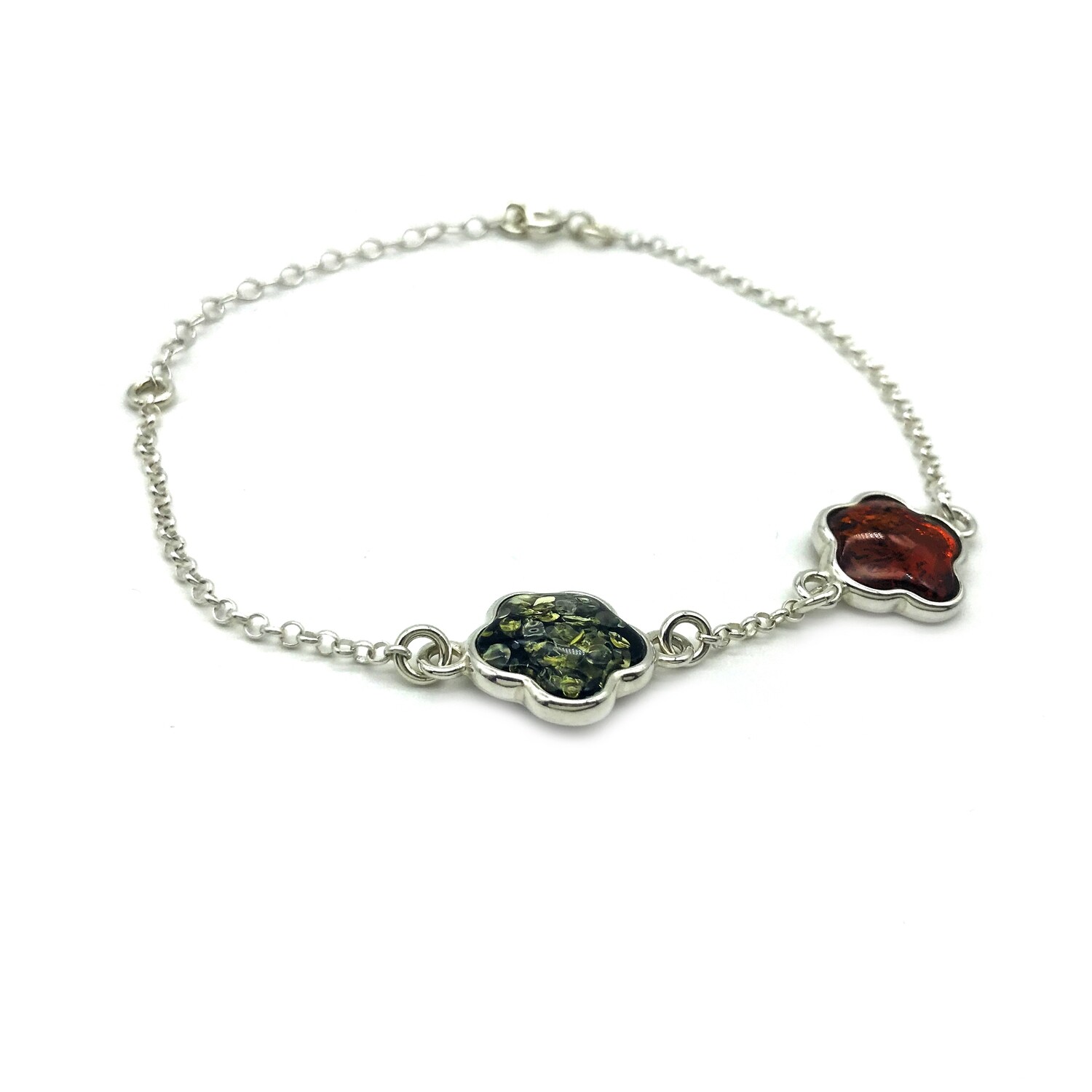 Silver and Amber Bracelet