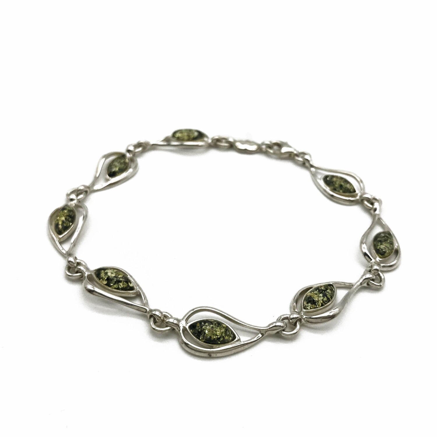 Silver and Amber Bracelet
