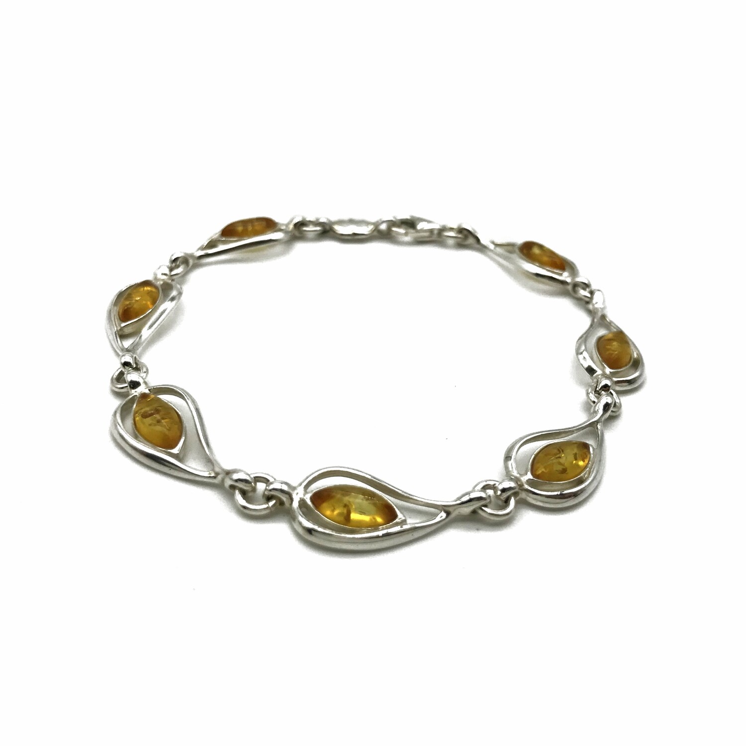 Silver and Amber Bracelet